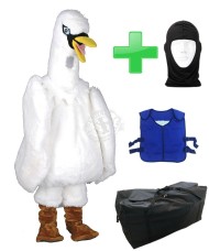 Kostüm Schwan 2 + Kühlweste "Blue M24" + Tasche "XL" + Hygiene Maske (Hochwertig)