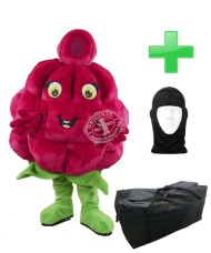 Kostüm Himbeere + Tasche "XXL" + Hygiene Maske (Hochwertig)