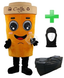 Kostüm Kaffee / Becher + Tasche "XL" + Hygiene Maske (Hochwertig)