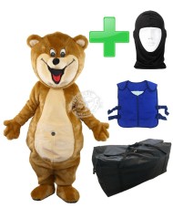 Kostüm Bär 22a + Kühlweste "Blue M24" + Tasche "XL" + Hygiene Maske (Hochwertig)