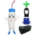 Kostüm Drink / Flasche + Kühlweste "Blue M24" + Tasche "XL" + Hygiene Maske (Hochwertig)