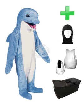 Kostüm Delfin 1 + Haube + Kissen + Tasche (Werbefigur)