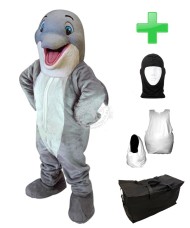 Kostüm Delfin 2 + Haube + Kissen + Tasche (Werbefigur)
