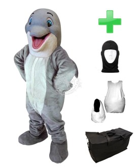 Kostüm Delfin 2 + Haube + Kissen + Tasche (Werbefigur)