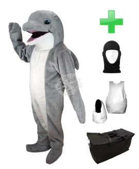Kostüm Delfin 3 + Haube + Kissen + Tasche (Werbefigur)