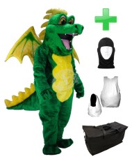 Kostüm Drache 2 + Haube + Kissen + Tasche (Werbefigur)