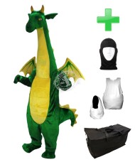 Kostüm Drache 3 + Haube + Kissen + Tasche (Werbefigur)