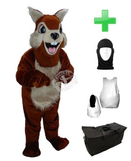Kostüm Streifenhörnchen 1 + Haube + Kissen + Tasche (Werbefigur)