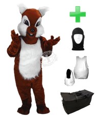 Kostüm Streifenhörnchen 2 + Haube + Kissen + Tasche (Werbefigur)