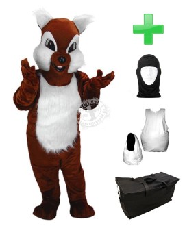 Kostüm Streifenhörnchen 2 + Haube + Kissen + Tasche (Werbefigur)