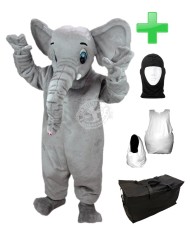 Kostüm Elefant 1 + Haube + Kissen + Tasche (Werbefigur)