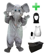 Kostüm Elefant 2 + Haube + Kissen + Tasche (Werbefigur)