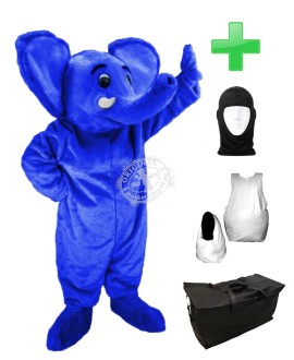 Kostüm Elefant 6 Blau + Haube + Kissen + Tasche (Professionell)