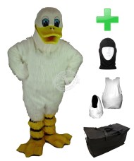 Kostüm Ente 4 + Haube + Kissen + Tasche (Werbefigur)