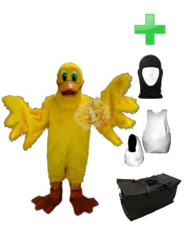 Kostüm Ente 5 + Haube + Kissen + Tasche (Werbefigur)