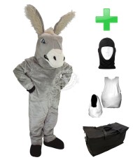 Kostüm Esel 2 + Haube + Kissen + Tasche (Werbefigur)