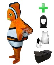 Kostüm Clownfisch + Haube + Kissen + Tasche (Professionell)