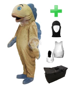 Kostüm Fisch + Haube + Kissen + Tasche (Werbefigur)