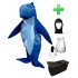 Kostüm Blauer Fisch + Haube + Kissen + Tasche (Werbefigur)