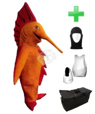 Kostüm Schwertfisch + Haube + Kissen + Tasche (Werbefigur)