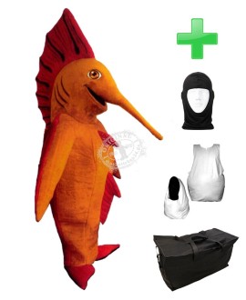Kostüm Schwertfisch + Haube + Kissen + Tasche (Werbefigur)