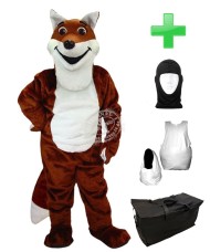 Kostüm Fuchs 1 + Haube + Kissen + Tasche (Werbefigur)
