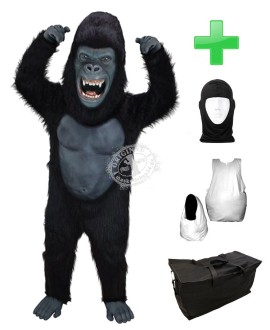Kostüm Gorilla 2 + Haube + Kissen + Tasche (Werbefigur)