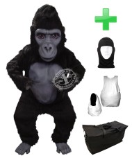 Kostüm Gorilla 3 + Haube + Kissen + Tasche (Werbefigur)