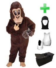 Kostüm Gorilla 4 + Haube + Kissen + Tasche (Werbefigur)