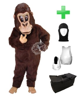 Kostüm Gorilla 4 + Haube + Kissen + Tasche (Werbefigur)