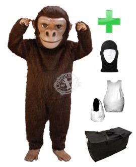 Kostüm Gorilla 7 + Haube + Kissen + Tasche (Professionell)