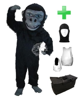 Kostüm Gorilla 8 + Haube + Kissen + Tasche (Professionell)