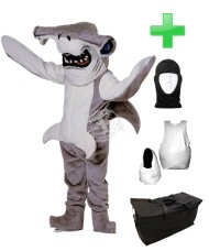 Kostüm Hammerhai + Haube + Kissen + Tasche (Werbefigur)