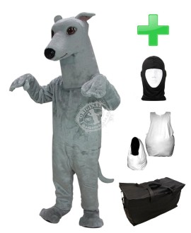 Kostüm Windhund 13 + Haube + Kissen + Tasche (Werbefigur)