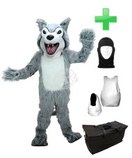 Kostüm Hund Husky 2 + Haube + Kissen + Tasche (Werbefigur)