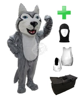 Kostüm Hund Husky 3 + Haube + Kissen + Tasche (Professionell)
