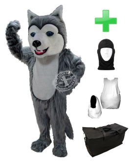 Kostüm Hund Husky 4 + Haube + Kissen + Tasche (Professionell)
