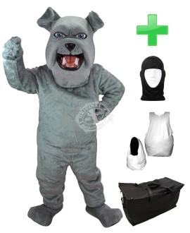 Kostüm Hund Bulldogge 1 + Haube + Kissen + Tasche (Werbefigur)
