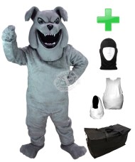 Kostüm Hund Bulldogge 3 + Haube + Kissen + Tasche (Werbefigur)