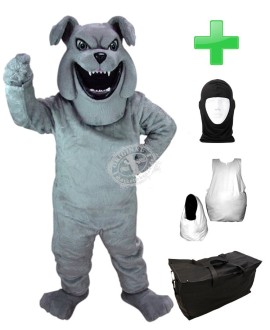 Kostüm Hund Bulldogge 3 + Haube + Kissen + Tasche (Werbefigur)