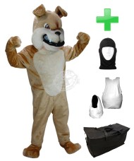 Kostüm Hund Bulldogge 5 + Haube + Kissen + Tasche (Werbefigur)