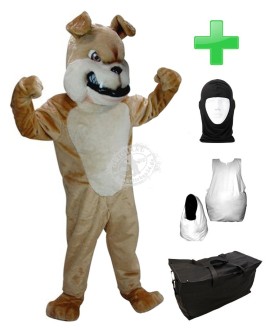 Kostüm Hund Bulldogge 5 + Haube + Kissen + Tasche (Werbefigur)