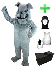 Kostüm Hund Bulldogge 6 + Haube + Kissen + Tasche (Werbefigur)