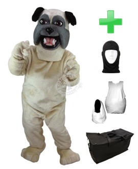 Kostüm Hund Bulldogge 7 + Haube + Kissen + Tasche (Werbefigur)