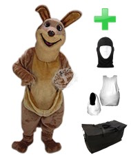 Kostüm Känguru 2 + Haube + Kissen + Tasche (Werbefigur)