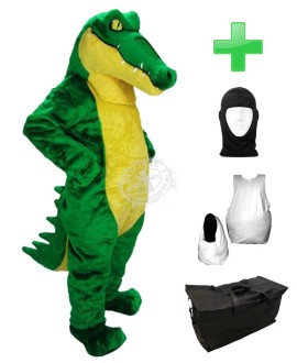 Kostüm Krokodil 1 + Haube + Kissen + Tasche (Werbefigur)