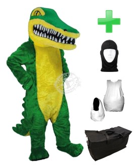 Kostüm Krokodil 3 + Haube + Kissen + Tasche (Professionell)