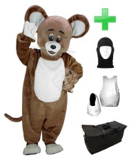 Kostüm Maus 1 + Haube + Kissen + Tasche (Werbefigur)