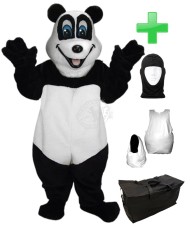Kostüm Panda 1 + Haube + Kissen + Tasche (Werbefigur)