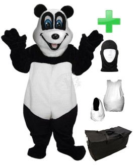 Kostüm Panda 1 + Haube + Kissen + Tasche (Werbefigur)